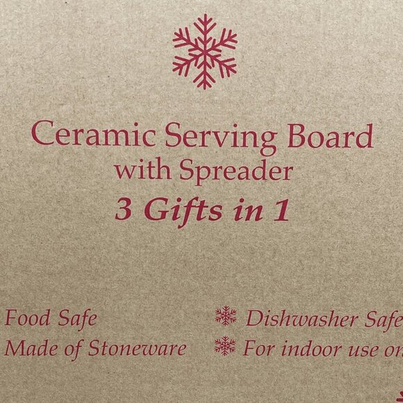 3-Piece Holiday Ceramic Serving Board W/ Spreaders NIP - Picture 4 of 7